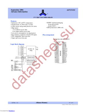 AS7C513C-12JIN datasheet  