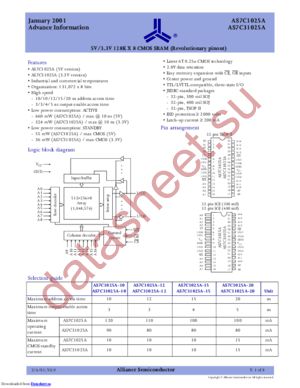 AS7C31025A-10TI datasheet  