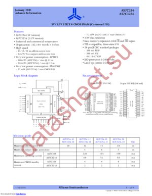 AS7C3256-15TC datasheet  