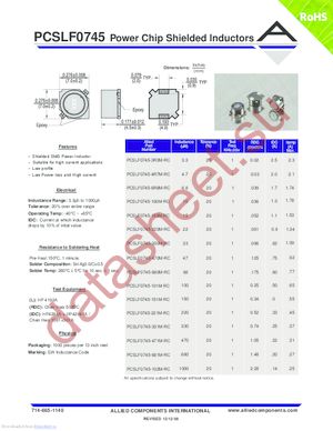 PCSLF0745-3R3M-RC datasheet  