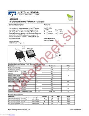 AOD452A datasheet  