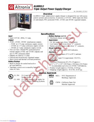 AL600UL3 datasheet  