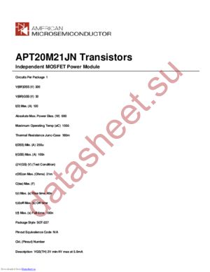 APT20M21JN datasheet  