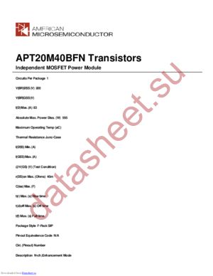 APT20M40BFN datasheet  