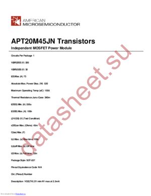 APT20M45JN datasheet  