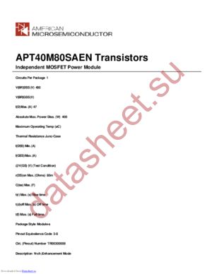 APT40M80SAEN datasheet  