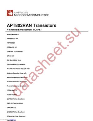 APT802RAN datasheet  
