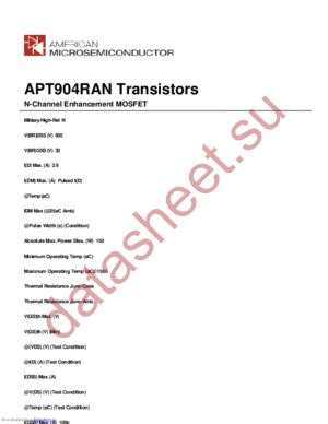 APT904RAN datasheet  