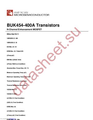 BUK454-400A datasheet  