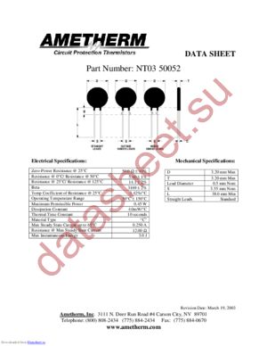 NT0350052 datasheet  