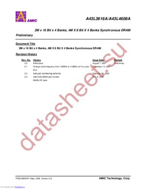 A43L3616AV-75UF datasheet  