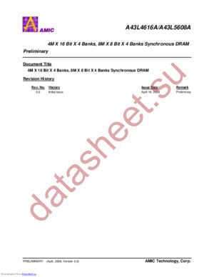 A43L4616AV-75UF datasheet  