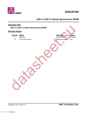 A43L8316AV datasheet  