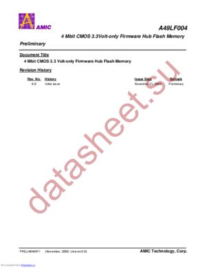 A49LF004TX-33 datasheet  