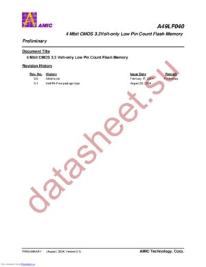 A49LF040TX-33F datasheet  