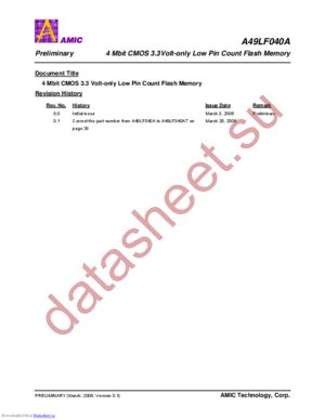 A49LF040ATX-33F datasheet  