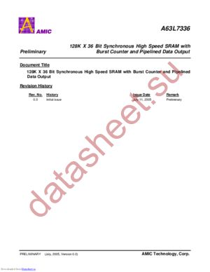 A63L7336E-4.2F datasheet  