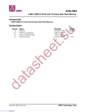 A49LF004TL-33F datasheet  