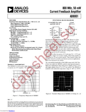 AD8001ART datasheet  