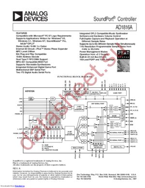 AD1816 datasheet  