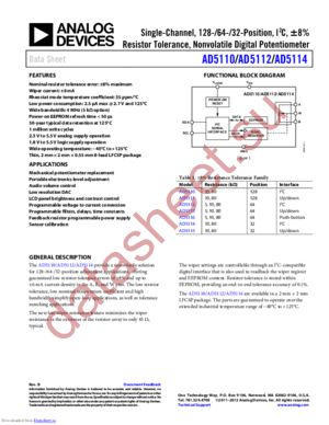 AD5114BCPZ10-500R7 datasheet  