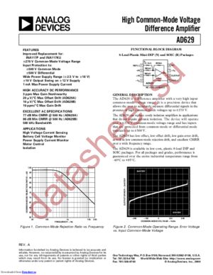 AD629AR-REEL72 datasheet  