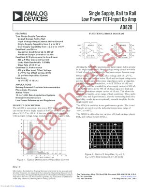 AD820ARZREEL7 datasheet  