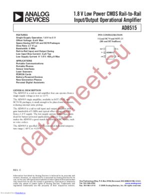 AD8515ARTZ-R2 datasheet  