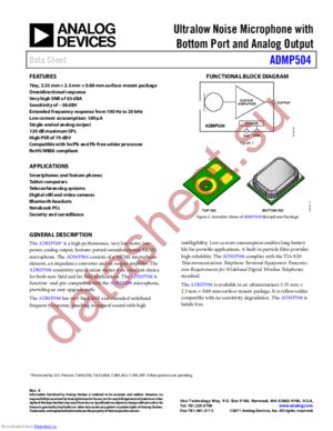 ADMP504ACEZ-RL7 datasheet  