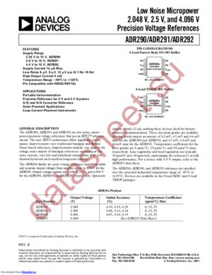 ADR291FR-RELL datasheet  