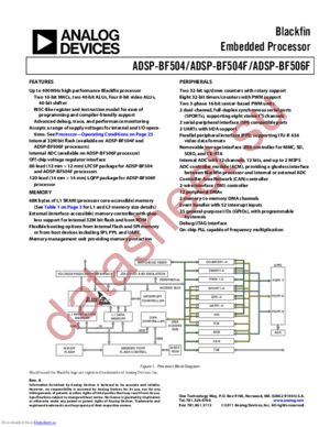 ADSP-BF504BCPZ-4F datasheet  