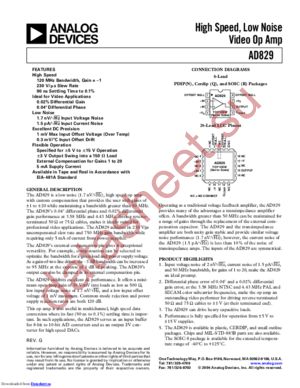 AD829ARREEL7 datasheet  