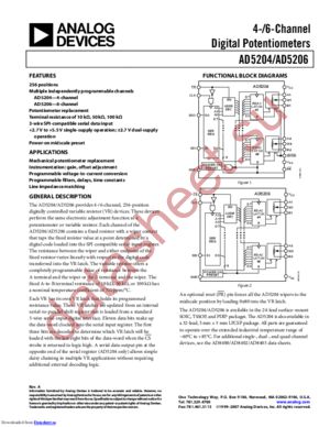 AD5204BRU50Z-REEL7 datasheet  