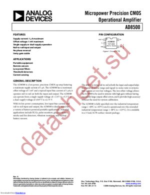 AD8500AKSZ-R2 datasheet  