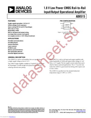 AD8515ARTZ-R21 datasheet  