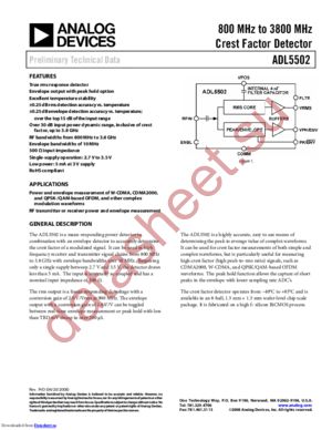ADL5502-EVALZ datasheet  