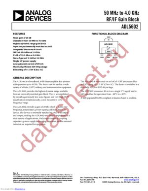 ADL5602ARKZ-R71 datasheet  