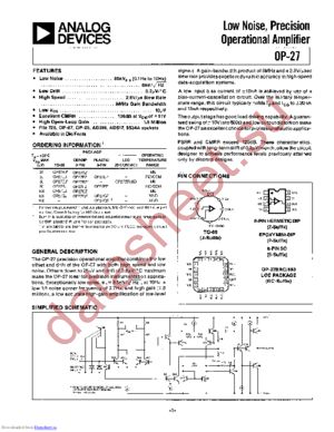 OP-27GS datasheet  