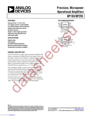 OP193FSZ-REEL71 datasheet  