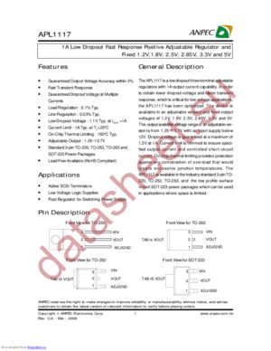 APL1117-50U datasheet  