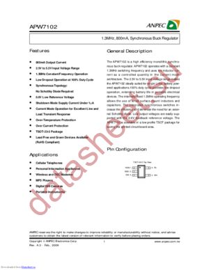 APW7102BT datasheet  