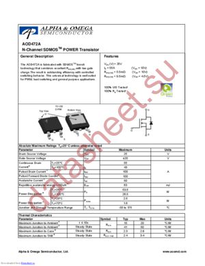 aod472a datasheet  