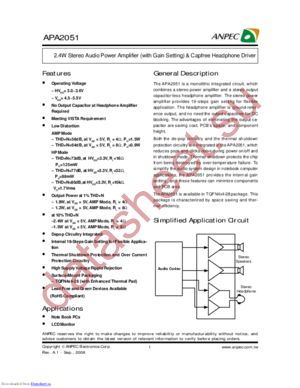 apa2051 datasheet  