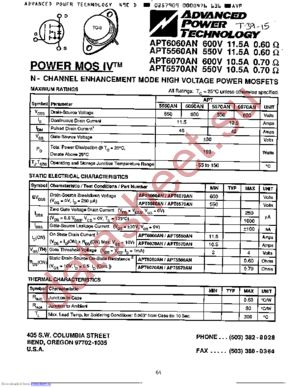 APT6070AN datasheet  