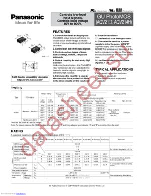 AQV214H datasheet  