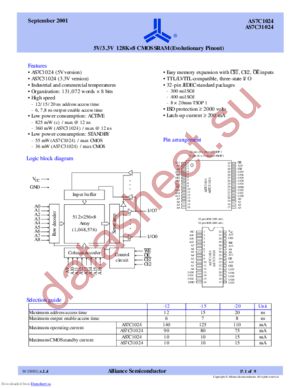AS7C31024L-20 datasheet  