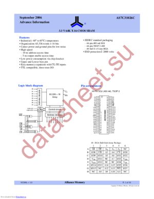 AS7C31025B-12TJC datasheet  