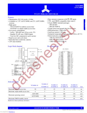 AS7C34098-10TI datasheet  