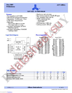 AS7C4096A-10JC datasheet  