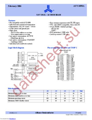 AS7C4098A-12TC datasheet  